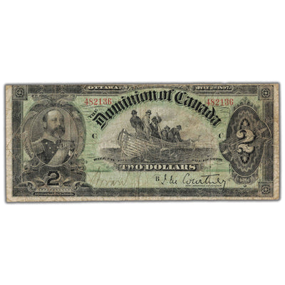 SOLD $2 1897 Dominion of Canada Note Courtney DC-14b