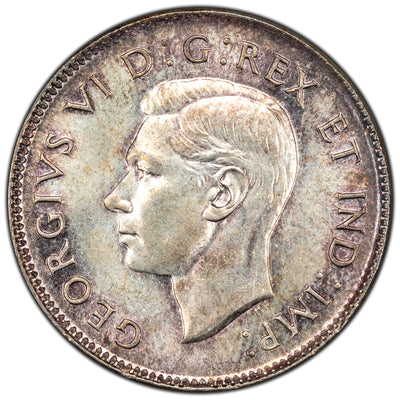 Canada 1945 25 Cents Quarter Silver Coin - MS-62