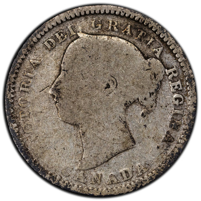 Canada 1887 10 Cents Dime Silver Coin - Good