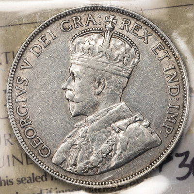 Canada 1914 50 Cents Half Dollar Silver Coin - ICCS VF-20