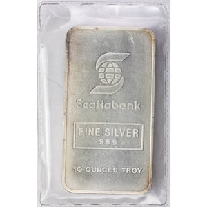 SOLD Engelhard Scotiabank 10oz .999 Fine Silver Bar - Cracked Seal