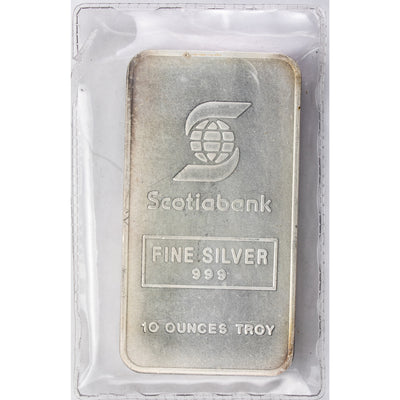 SOLD Engelhard Scotiabank 10oz .999 Fine Silver Bar - Cracked Seal