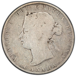 SOLD Canada 1870 L.C.W 50 Cents Half Dollar Silver Coin - Filler