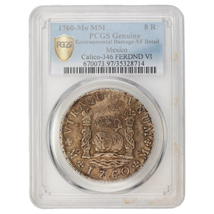 SOLD Mexico 1760-Mo MM 8 Reales Silver Coin Calico-346 - PCGS XF Detail