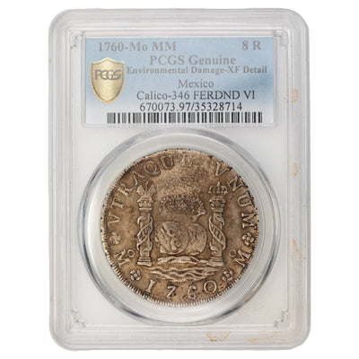Mexico 1760-Mo MM 8 Reales Silver Coin Calico-346 - PCGS XF Detail