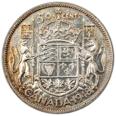 SOLD Canada 1948 50 Cents Half Dollar Silver Coin - VF-30