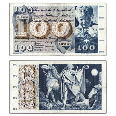 Switzerland 1970 100 Francs Note P #49L - Circulated