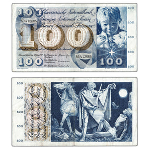 SOLD Switzerland 1967 100 Francs Note P #49j - Circulated