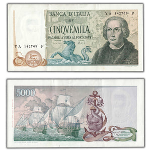 SOLD Italy 1972 5000 Lire Note P #102b - EF