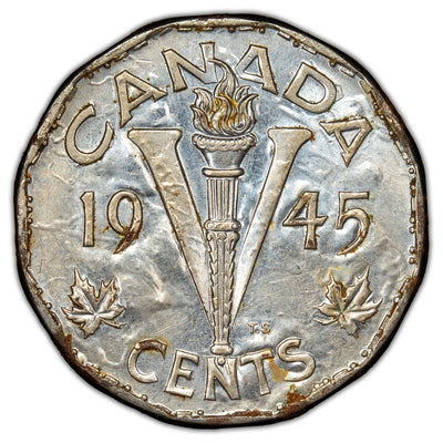 Canada 1944 5 Cents Nickel Coin - Plating Bubbles