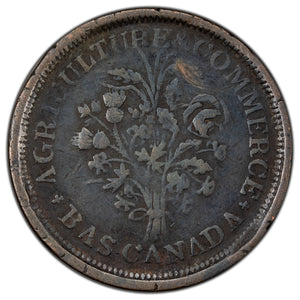 Lower Canada Montreal Bouquet Sou Token LC-32b Breton #692 - Fine