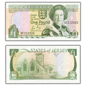 SOLD Jersey ND (1989) 1 One Pound Note P #15a - UNC