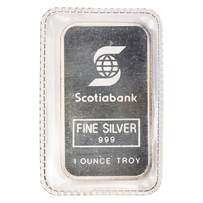 SOLD Engelhard Scotiabank 1oz .999 Fine Silver Bar - Sealed - *Bar has a bend*