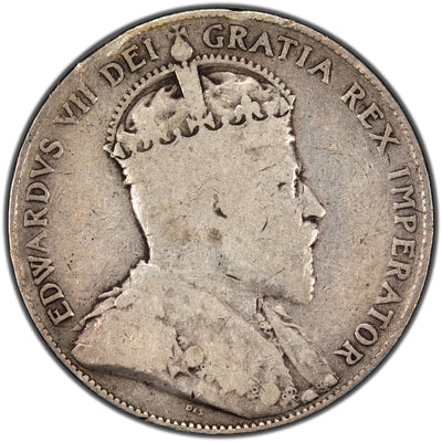 Canada 1904 50 Cents Half Dollar Silver Coin - VG (rim bumps)