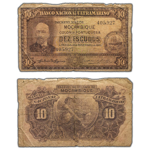 SOLD Mozambique 1945 10 Ten Escudos Note P #95