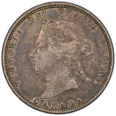SOLD Canada 1870 25 Cents Quarter Silver Coin - VF+