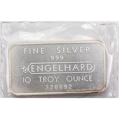 SOLD Engelhard 10oz .999 Fine Silver Bar - Cracked Seal - Very Scarce Type