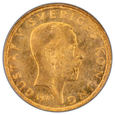 SOLD Sweden 1920 5 Kronor Gold Coin - NGC MS-65