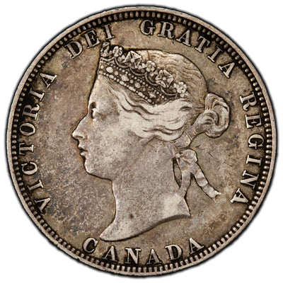 SOLD Canada 1870 25 Cents Quarter Silver Coin - Nice VF