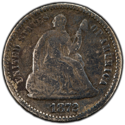 United States 1872 Seated Liberty Half Dime Silver Coin