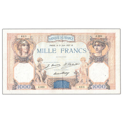 France 1927 1000 Francs P #79a - VF (pinholes)