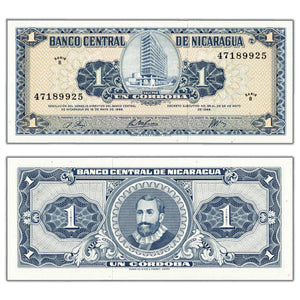 SOLD Nicaragua 1968 1 One Cordoba Note P #115 - Choice Uncirculated
