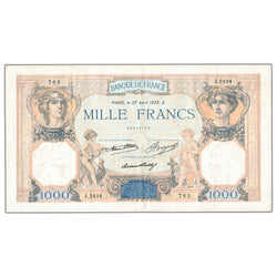 France 1933 1000 Francs Note P #79c - VF+ (minor pinholes)