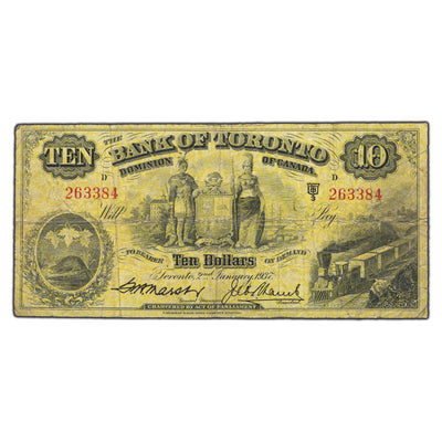 SOLD $10 1937 Bank of Toronto Canada Chartered Note #715-24-12 - Fine