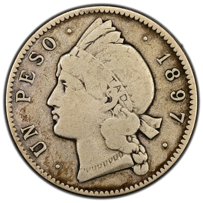 Dominican Republic 1897-A Peso Silver Coin
