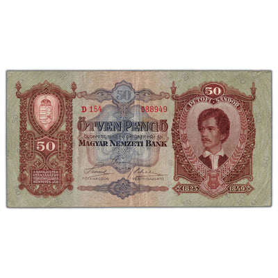 SOLD Hungary 1932 50 Pengo Note P #99