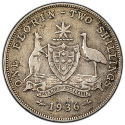 Australia 1936 Florin Silver Coin
