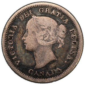 SOLD Canada 1858 Small Date 5 Cents Silver Coin - First Year of Issue - Abt. Fine