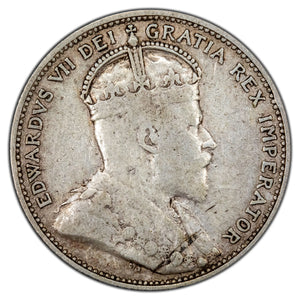 SOLD Canada 1908 25 Cents Quarter Silver Coin - Fine