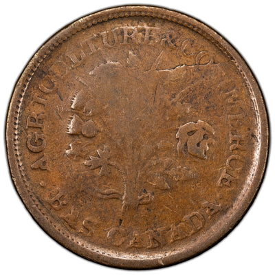 Lower Canada Montreal Bouquet Sou Token LC-29a Breton #695 - Very Good +