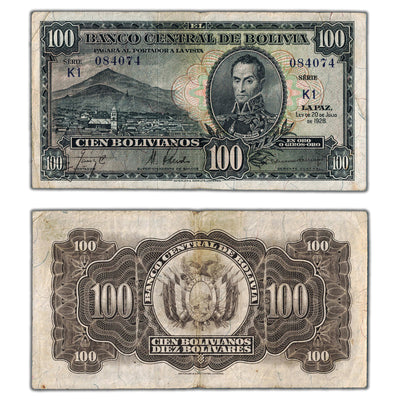Bolivia 1928 100 Bolivianos Note P #133 - Circulated