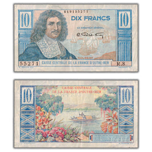 SOLD French Equatorial Africa ND (1947) 10 Francs Note P #21 - Pinholes