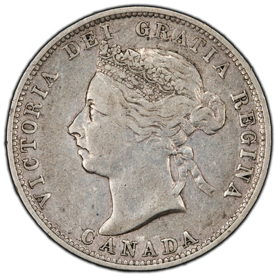 SOLD Canada 1892 25 Cents Quarter Silver Coin - VF