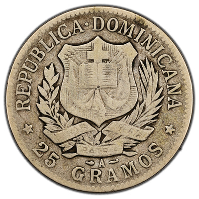 Dominican Republic 1897-A Peso Silver Coin