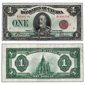 SOLD $1 1923 Dominion of Canada Note Bronze Seal Series B DC-25i - VF/EF
