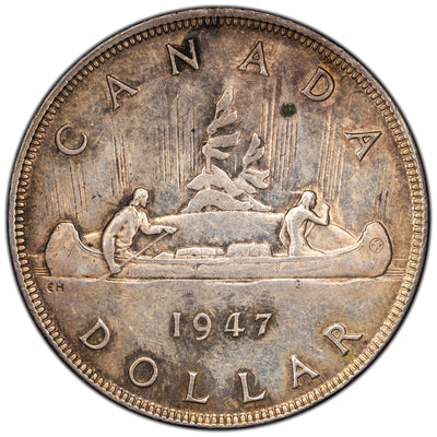 SOLD Canada 1947 Blunt 7 $1 Silver Dollar Coin - EF
