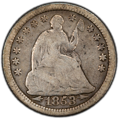 United States 1853 Arrows Seated Liberty Half Dime Silver Coin