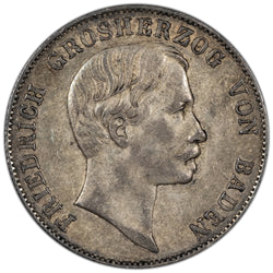German States Baden 1863 Vereinsthaler Silver Coin