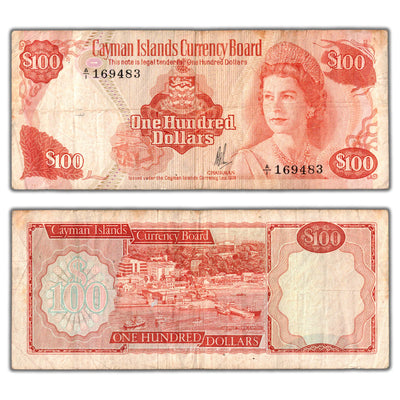 SOLD Cayman Islands 1974 $100 Note P #11 - Tougher Denomination - Circulated - Pinholes