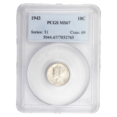 SOLD United States 1943 10 Cents Mercury Dime Silver Coin - PCGS MS-67