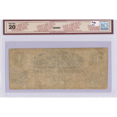 SOLD $1 1859 Bank of Brantford Canada Chartered Note Blue Overprint - BCS VF-20