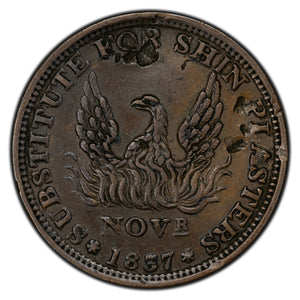 SOLD United States 1837 Millions For Defence Hard Times Token HT-56 - Damage