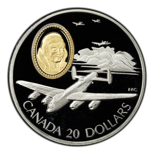 SOLD Canada 1990 $20 Aviation Series: Avro Lancaster Silver Coin - Coin Only