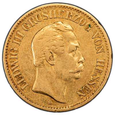 SOLD Germany Hesse-Darmstadt 1875-H 10 Ten Mark Gold Coin