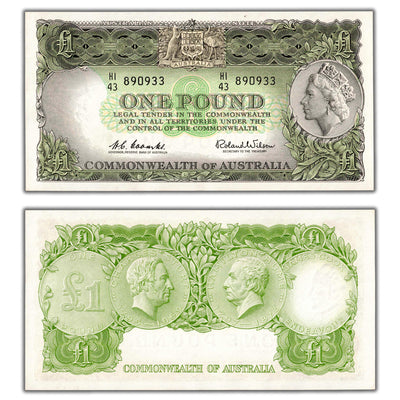 SOLD Australia ND (1961) 1 One Pound Note P #34 - UNC