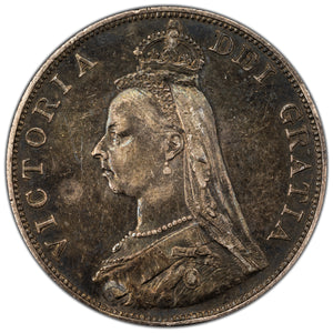 SOLD Great Britain 1887 Double Florin Silver Coin KM #763 - Obverse Minor Damage